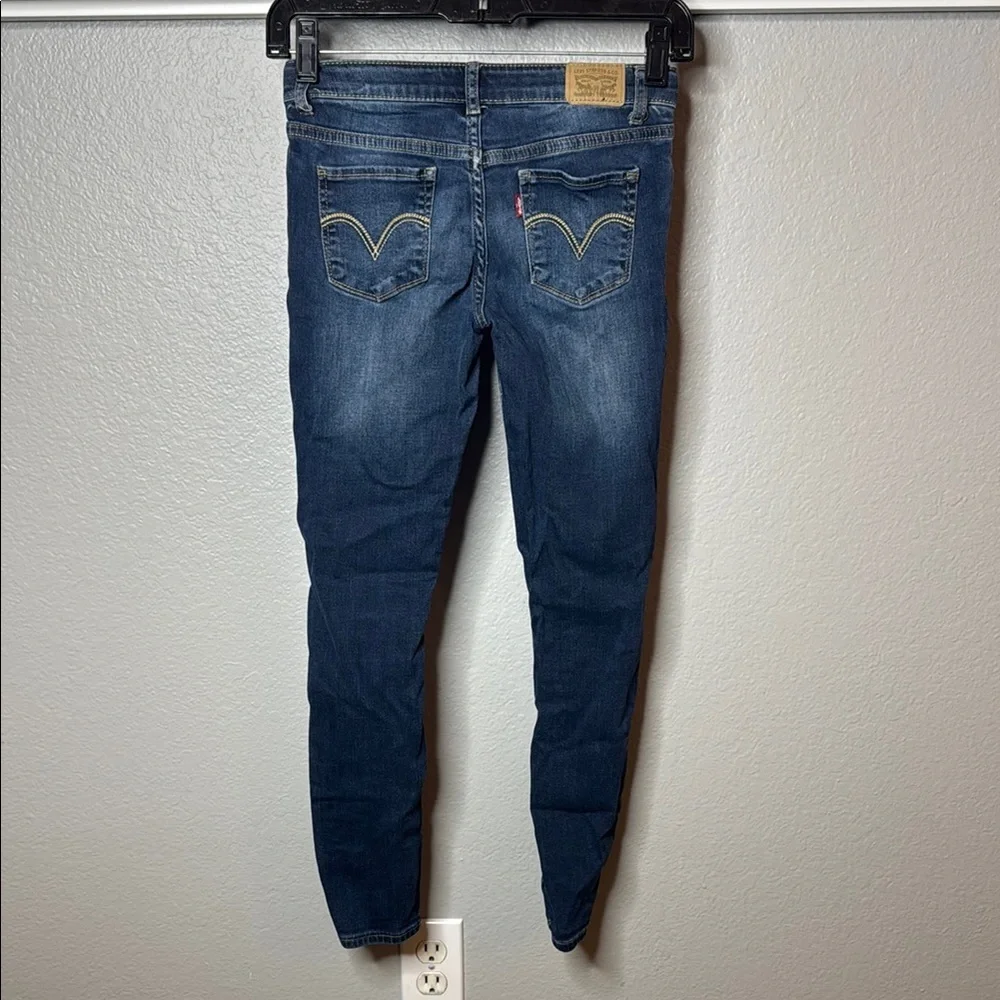 Levi 710 Super Skinny Juniors Blue Jeans - Picture 5 of 9